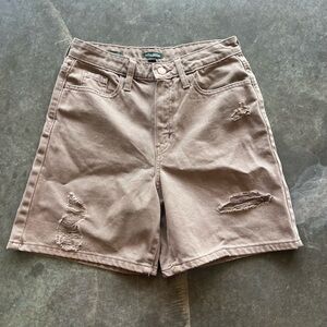 high waisted tan shorts
